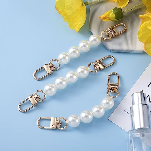Image of Joez Wonderful 4Pcs Pearl Purse Extender Chain Strap, Bag Strap Extender for Purse Bags Women, Pearl Chain Short Handbag Purse Replacement Bag Chain Accessories (12 cm)