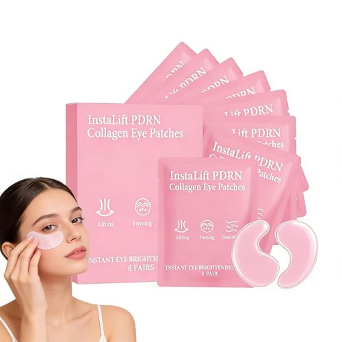 Serene Eye Patches Instalift PDRN Eyes Patches & Collagen Eye Patches for Puffy Eyes Hydrolyzed Collagen Dark Circles Hydrating Anti-Wrinkle Under Eyes Patches with Hyaluronic Acid (1Pcs 8 pairs