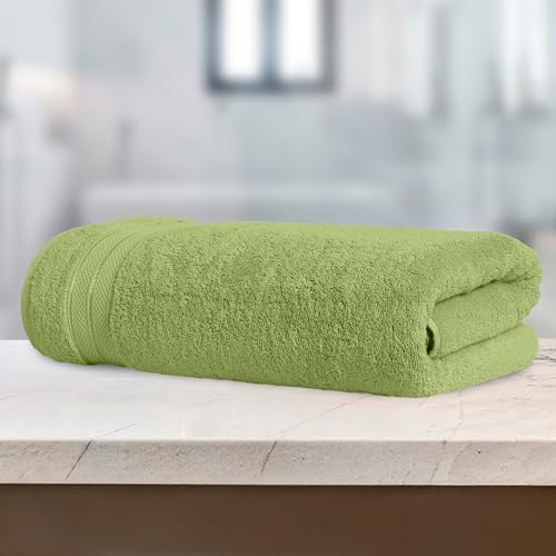 Image of Elegant Comfort Three Line Popcorn Towel Set for Bathroom 35 x 70 inches, Premium Hotel Quality 1-Pack Jumbo Towels, 100% Turkish Cotton, Soft and Durable, Quick Dry and Highly Absorbent, Sage Green