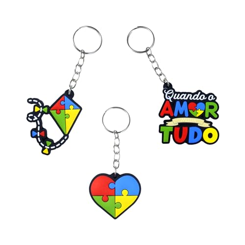 12 Chaveiros Souvenir Para Autismo/Autistas Emborrachados (Variados)