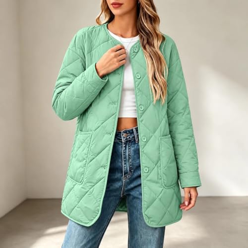 Quilted Jackets for Women Warm Mid Length Lightweight Puffer Coats - image 2
