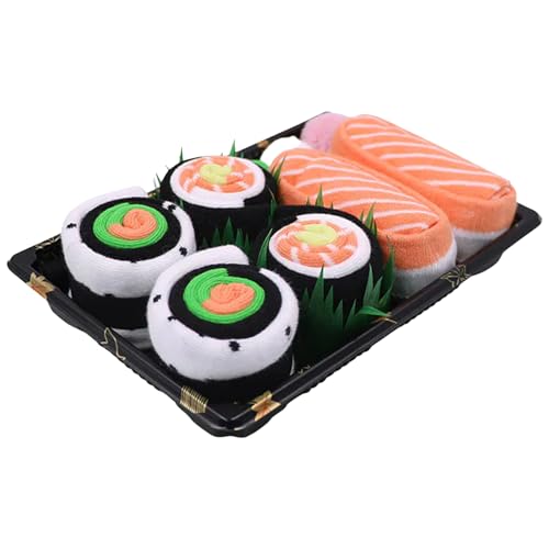 Genérico Pack de 5 Pares de Calcetines de Sushi - Diseños Graciosos de Algodón para Hombre y Mujer | Detalle Perfecto para el Amigo Invisible, Relleno de Calcetín Navideño o Regalo Cumpleaños Genérico Pack de 5 Pares de Calcetines de Sushi - Diseños Graciosos de Algodón para Hombre y Mujer | Detalle Perfecto para el Amigo Invisible, Relleno de Calcetín Navideño o Regalo Cumpleaños
