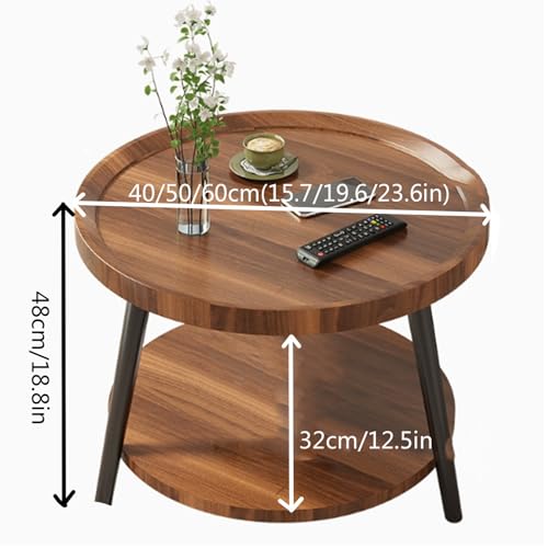 Table basse ronde en bois pour petits salons : la solution gain de place rustique - 3