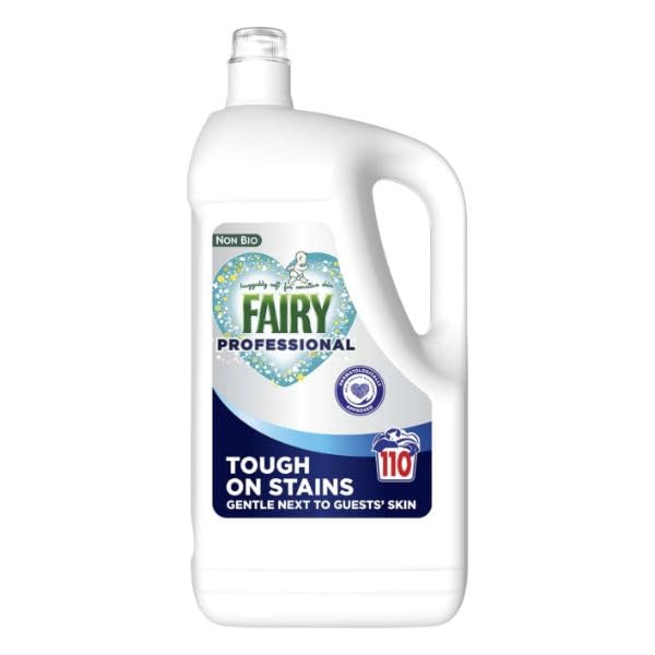 Masterpart Fairy Non-Bio - Detergente líquido profesional para ropa, 4,95 litros, 110 lavados, elimina manchas, suave para la piel, apto para uso profesional