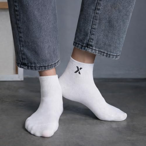 Image of RECKZOZ Men's Cotton Blend Ankle Length Socks, Multicolour, Free Size, Breathable, Casual Wear, 5 Pair
