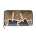 FANTAZIO Clutch Brieftasche leer Folie Rahmen hängend Muster Namenskarte Organizer