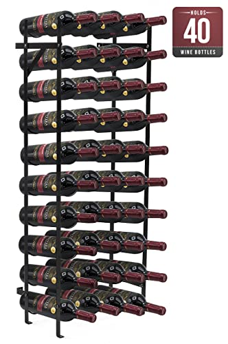 Sorbus Wine Rack Freestanding Floor - Wine Bottle Holder Holds 40 Bottles of Wine - 40 Bottle Capacity Wine Storage for Any Bar, Wine Cellar, Kitchen, Dining Room - Image 3