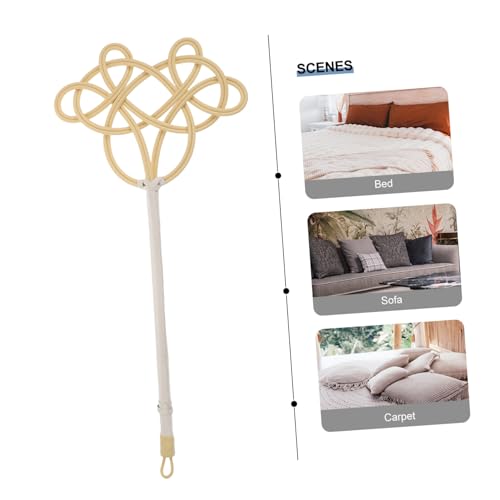 UTHCLO Practical Rug Beater Duster with Long Handle Imitation Rattan Weave Dust Shaker for Quick Cleaning of Quilts Cushions and Bedding Lightweight Dust Removal Tool for Home and Office