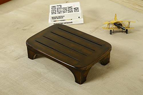 URFORESTIC Solid Wood Bed Step Stool Super Large/Bedside Steps for High Beds/Solid Wood Super Sturdy Hold Up to 500 LBS (Walnut Stain) - Thumbnail 7