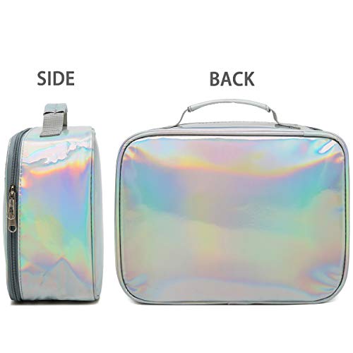 Flowfly Kids Lunch Box Insulated Soft Bag Mini Cooler Back To School Thermal Meal Tote Kit For Girls, Boys, Silvery #TOP4