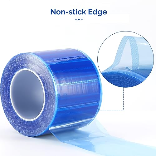 JMU Blue Barrier Film, Barrier Film Tattoo 4" x 6" Barrier Tape, Dental Barrier Film Roll (1 Rolls, 1200 Sheets)