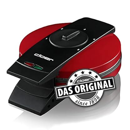 Cloer 1633V Waffeleisen, Valentinstag, Muttertag, für ein großes Waffelherz, Antihaftbeschichtung, Backampel, praktische Standfunktion, 930W, rot lackiertes Metallgehäuse – Bild 7
