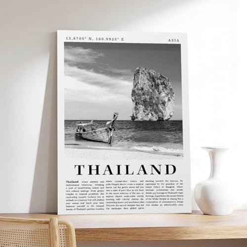 Poster plage Thaïlande toile 50x75 cm pour déco salon