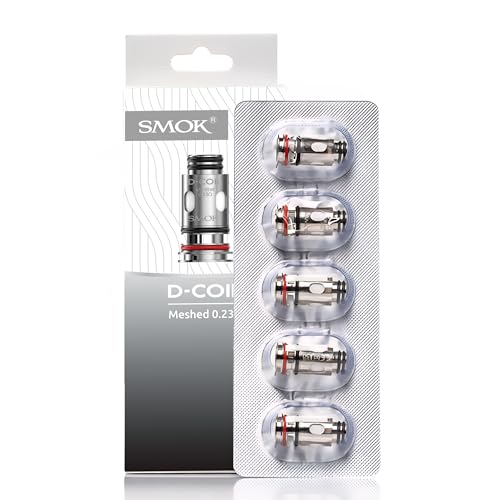 SMOK D-Coil Ersatz Coils 0.23Ω Dual Mesh Kompatibel mit X-Priv Plus Solo TF-D Tank DTL RDL Dampfen 45W-55W 5 Stück Kein Nikotin