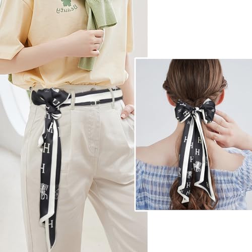 EXTREE Satin Scarf Mulberry Silk Printed Head Wrap Hair Band 7"" x 59""3