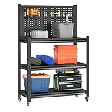 Banco de trabajo de 48 pulgadas de alto con tablero de clavijas, taller