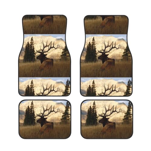 Alfombrillas de coche Alce juego de 4 piezas de neopreno antideslizante negro