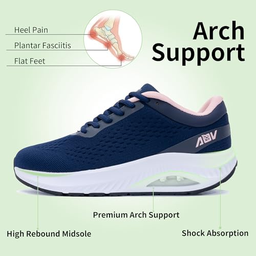 RomenSi Wide Toe Box Shoes Women Arch Support Walking Shoes Athletic Tennis Wide Width Sneakers for Plantar Fasciitis US 6-113
