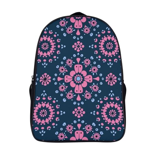 Sac à dos manga grande capacité pour collège et voyage style mandala imprimé 3D