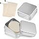 2 Stück Seifendose Reise Wasserdicht Seifenbox Festes Shampoo Aufbewahrung Seifenschale Metall Aluminium mit Soap Bar Bag, Abtropfgitter seifendose Edelstahl mit Deckel (2 Quadrat)
