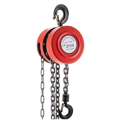 Hand Winch, Hand Chain Hoist, 4400 Lbs /2 Ton Capacity Chain Block 8ft/2.5m Lift Manual Industrial-Grade Steel Construction For Lifting Good,for Trailer, Boat or ATV Towing