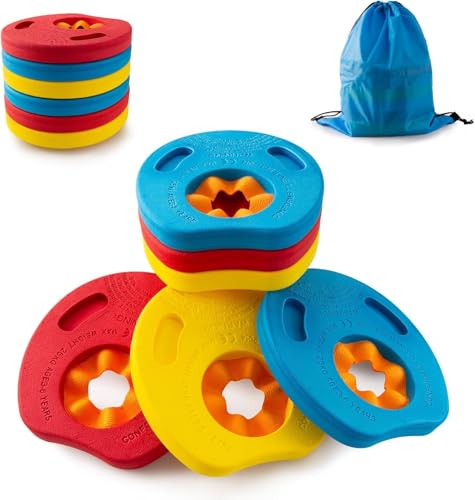 6pcs Water Aerobics Float Ring Swim Floaties EVA Foam Swim Aquatic Cuffs | Swim Arm Bands Swim Floaties Kids Swimming Assist Armband Summer Pool Supplies for Kids Swimming