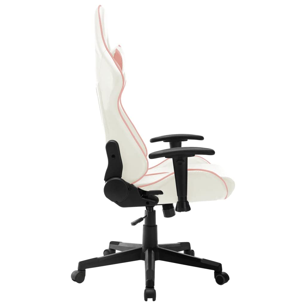 Silla de gaming, piel sintética, altura ajustable, ergonómica, con reposabrazos, apoyacabezas, soporte lumbar, función basculante para estudio y habitación juvenil