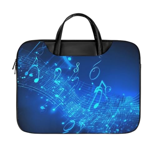 Bolso para Laptop 15.6" Impermeable Azul con Notas Musicales miniatura 1
