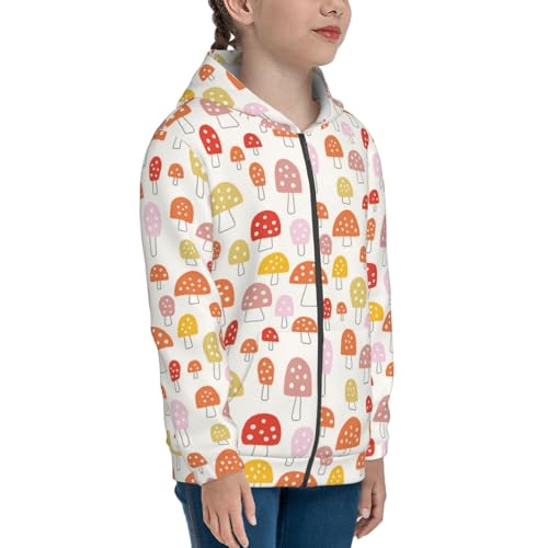 Cute Cartoon Mushrooms Kid Hoodies Boys Zip Up Sweatshirts Girls Pullover with Pocket4