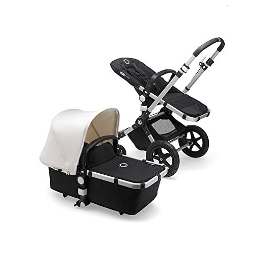 Bugaboo Cameleon 3 Plus, Cochecito y Silla de Paseo 2 en 1, Negro/Blanco Natural
