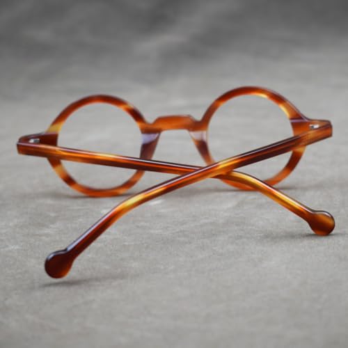Image of Hand Made Small Vintage Round Eyeglass Frames Full Rim Acetate Glasses B002
