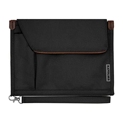 Mayplous A5 Conference Folder Business Organiser Bag Notepad Carrying Case Document Case A5 Portfolio Organiser (Jet Black)