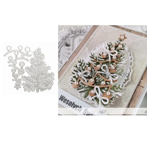 Nayyana Troqueles de metal para árbol de Navidad, plantillas de troquelado para álbumes de recortes, decoración de fotos, troqueles de papel para scrapbooking