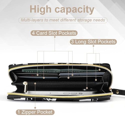 Smooth Zipper Wallet for Women, Multi-layer Inner, Portable Rope for Everyday Use, Piano Keys With Musical Notes4