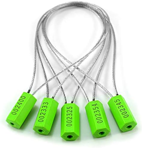 50pcs Numbered Security Cable Seals Tamper Proof Steel Wire Cable Tags Pull-Tite Trailer Seals Cable Ties-Strap (Blue)