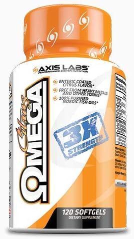 Axis Labs | Purified Omega Fish Oil | Mineral Supplement | Essential Brain Support | 120 Soft Gel Capsules | Citrus Flavored