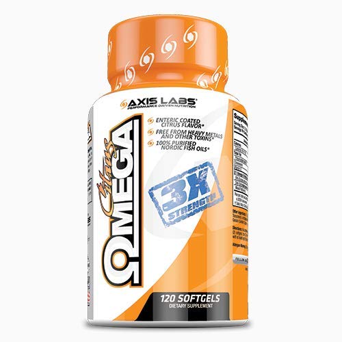 Axis Labs | Purified Omega Fish Oil | Mineral Supplement | Essential Brain Support | 120 Soft Gel Capsules | Citrus Flavored #TOP3