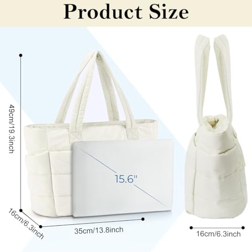 Image of PALAY Tote Bag for Woman Lighweight Puffy Laptop Hand Bag Travel Quilted Women Handbags Carry-On Bags for Travel, Gym, Work, School