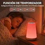 Auxmir Veilleuse Bébé LED Tactile Rechargeable USB 2500 mAh, Brun Clair - 5