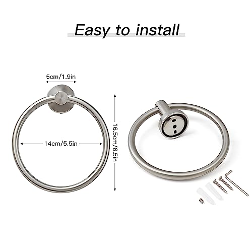 Jutorosy 001 Towel Ring For Bathroom Wall, Brushed Nickel Hand Towel Holder thumb #1