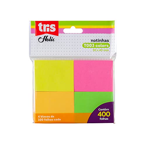 Nota Autoadesiva, Tris, 7897476677446, Multicor, pacote de 100
