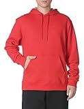 Champion Sweatshirt, Powerblend Hoodie for Men, Iconic 'C' Logo, Team Red Scarlet-407D55, Large