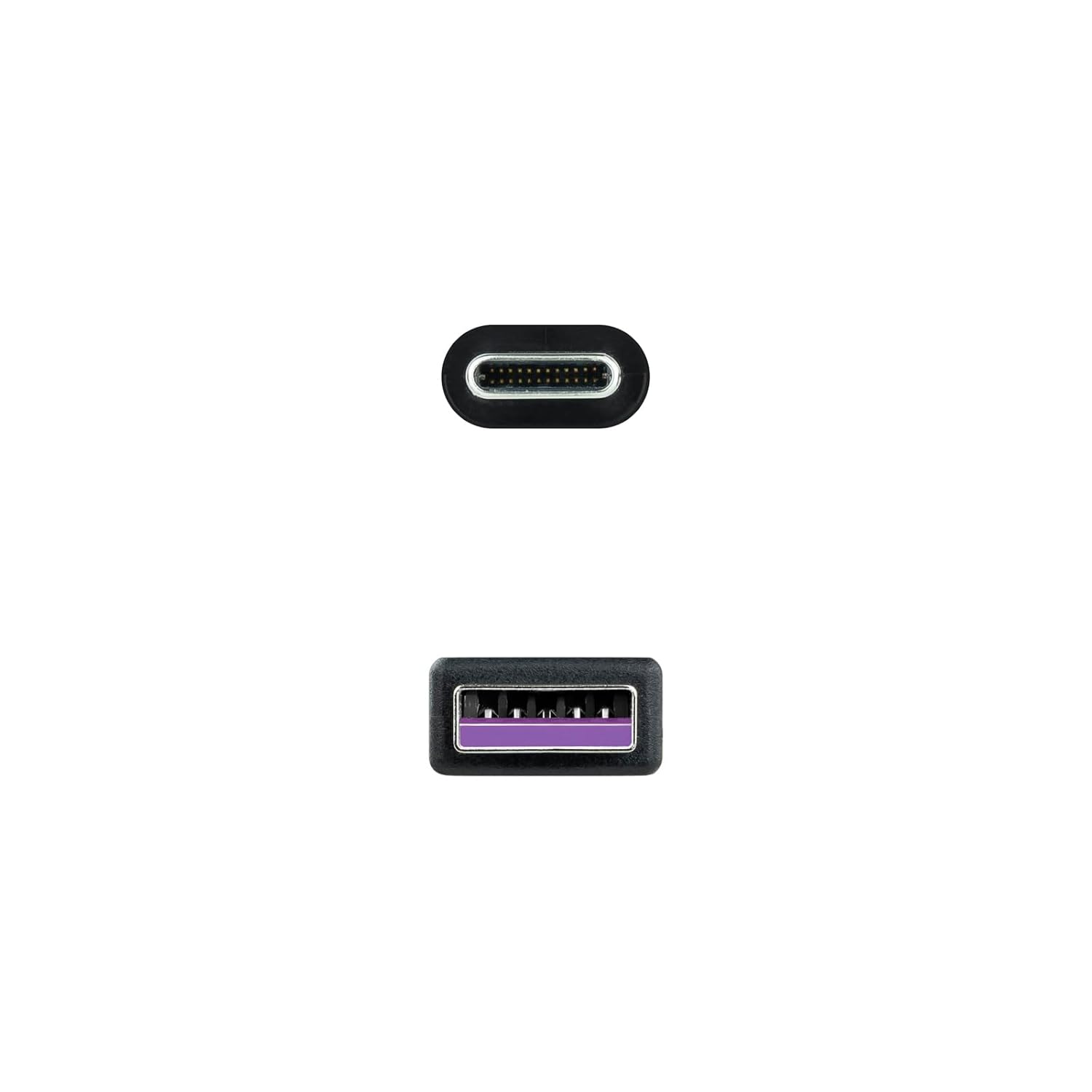 NANOCABLE 10.01.2101-L150 – USB 2.0 Cable 3A, Type USB-C/M-A/M, Black, 1.5 m