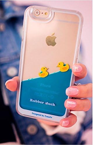 KESGTON For iPhone 6 Case,Floating Rubber Duckies in Blue Water Cute Plastic Hard Clear Cover Hard Case For iPhone 6 4.7 inch(Kiss)