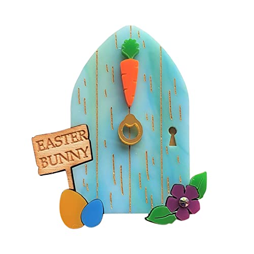 2023 New Easter Bunny House Carrot Brooch Acrylic Brooch Happy Spring Brooch Snowflake Brooch Pin (Black, One Size) #TOP7