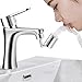 Produktbild Waternymph 720 Grad schwenkbarer Wasserhahn-Strahlregler, Dual-Funktions-Badezimmerarmatur montiert für Gesichtswäsche, Gargle und Augenspülung, 22 mm Innengewinde  Poliertes Chrom