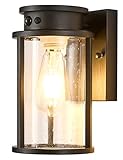 VOCLDFA Solar Outdoor Wall Light Motion Sensor Outside Wall Lamp Dusk to Dawn Exterior Light Fixtures Wall Mount Outside Coach Light with Seeded Glass Porch Light IP65 for House Patio