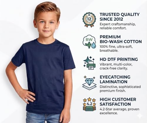 Image of Double F Branded Cotton Bio wash Round Neck Half Sleeve Solid T-Shirt for Boys and Baby