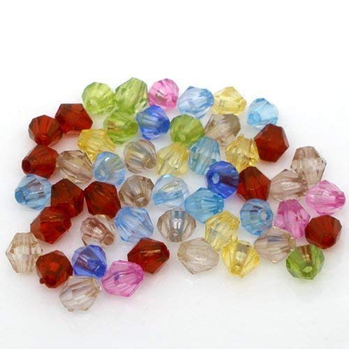 Bacabella 20870 200 Faceted Acrylic Diamond Shaped Beads in Mix / 6mm