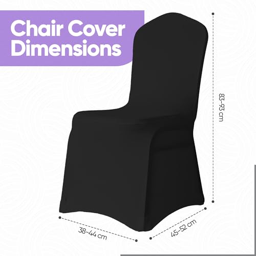 Lot housses de chaise élasthanne noir lavables polyester extensible fête